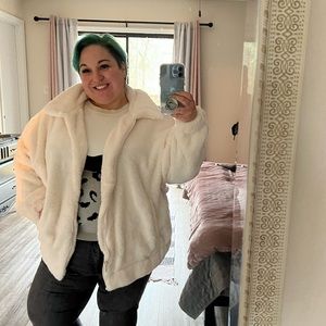 Cream Teddy jacket! So warm!
